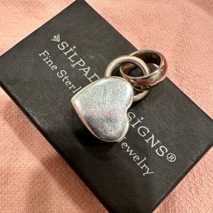 Vintage Silpada Sterling Silver Chunky Heart Pendant